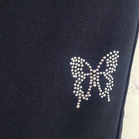 Pacsun Black Ultra High-Rise Slim Jeans w/Silver Butterfly Print. Size 23 - Picture 7 of 8